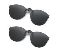 Long Keeper Clip On Sunglasses - Flip up Polarised Sunglasses Clip Over Prescription Glasses for Women Men, Clip On Shades Glasses for Driving Fishing Outdoor