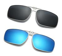 Long Keeper Clip-on Sunglasses - Polarised Clip on Sunglasses over Prescription Glasses for Men Women Flip up Anti Glare for Driving Fishing Outdoor