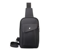 Long Keeper Crossbody Sling Bag PU Leather Chest Bag Small Sling Backpack for Women Men Shoulder Bag Casual Cross Body Bag for Travel Outdoor (Black)