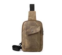 Long Keeper Crossbody Sling Bag PU Leather Chest Bag Small Sling Backpack for Women Men Shoulder Bag Casual Cross Body Bag for Travel Outdoor (Brown)