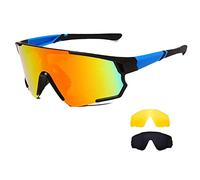 Long Keeper Cycling Glasses with 3 Interchangeable Lenses Polarised Sport Sunglasses Anti-UV400 Windproof Cycling MTB Goggles for Men Women