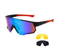 Long Keeper Cycling Glasses with 3 Interchangeable Lenses Polarised Sport Sunglasses Anti-UV400 Windproof Cycling MTB Goggles for Men Women