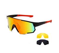 Long Keeper Cycling Glasses with 3 Interchangeable Lenses Polarised Sport Sunglasses Anti-UV400 Windproof Cycling MTB Goggles for Men Women