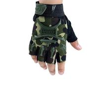 Long Keeper Kids Half Finger Sports Gloves Anti-Slip Cycling Gloves for Boys Girls for Bike Scooter Skateboard (Camo-S)