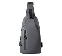 Long Keeper Lightweight Sling Backpack - Unisex Chest bag Crossbody Backpack with USB Port, One Strap Sling Shoulder Bag Travel Sports Gym day pack Backpack, Grey-01