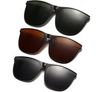 Long Keeper Oversized Polarised Clip-on Sunglasses - Flip up, Large Frame for Men Women - Driving, Outdoor, Fishing