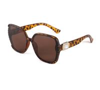 Long Keeper Oversized Sunglasses for Women Vintage Crystal 70s Square Sunglasses Retro Luxury Large Frame Driving Glasses UV400 Protection (Leopard Brown)