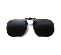 Long Keeper Polarised Clip on Sunglasses for Men Women Rimless Square Sunglasses Clip On Glasses Anti Glare Fishing Driving Flip Up Shades UV400