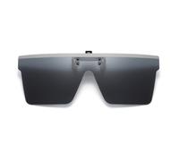 Long Keeper Polarised Clip On Sunglasses over Prescription Glasses for Men Women Oversized Flat Top Square Sunglasses Clip On Driving Glasses UV400