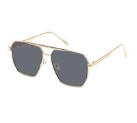 Long Keeper Polarised Pilot Sunglasses for Women Men Double Bridge Retro Square Sunglasses Metal Oversized Classic Aviation Shades UV400 Protection