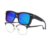 Long Keeper Polarized Over Glasses Sunglasses - Men's Unisex Adults Square Sunglasses - Fit Over - 100% UV Protection