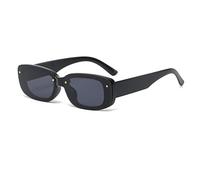 Long Keeper Rectangular Sunglasses Women Men Slim Sunglasses Rectangular Green 90s Fashion Retro Square Glasses with UV400 Protection, black frame dark gray lens