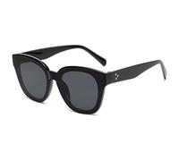Long Keeper Retro Cat Eye Sunglasses Womens Cateye Sun Glasses Vintage Shades UV400 Protection (Black Black)