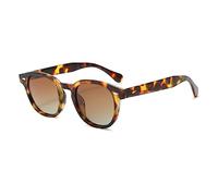Long Keeper Retro Polarised Round Sunglasses for Mens Womens Classic Small Circle Sunglasses Vintage Round Shades Light Frame Sun Glasses UV400 Protection