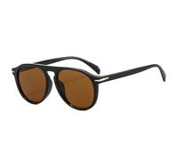 Long Keeper Retro Round Sunglasses for Women Men 70s Aviation Vintage Circle Sunglasses Trendy Oval Round Shades Pilot Sun Glasses UV400 Protection (Black Frame - Brown Lens)