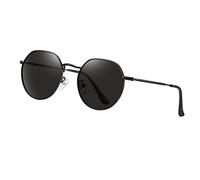 Long Keeper Retro Small Round Polarised Sunglasses for Women Men Classic Vintage Shades UV400 Protection Trendy Polygon Metal Sun Glasses