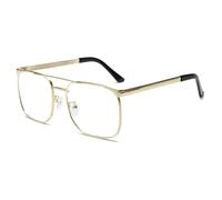 Long Keeper Retro Square Sunglasses Classic Metal Pilot Sunglasses Unisex Double Bridge Flat Square Glasses Shades for Men Women UV400 Protection