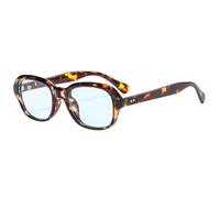 Long Keeper Retro Square Sunglasses for Women Men Vintage 70s 80s Tinted Rectangle Sun Glasses Trendy Slim Square Fashion Shades UV400 Protection (Leopard Frame - Blue Lens)