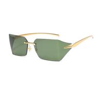 Long Keeper Rimless Square Sunglasses Metal Wrap Around Punk Sunglasses Trendy Rectangle Tinted Glasses Clear Rimless Fashion Shades for Women Men