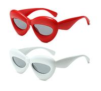 Long Keeper Sexy Lip Sunglasses - Unique Women Cute Cat Eye Sunglasses Thick Frame Candy Color Novelty Cool Punk Sun Glasses UV400