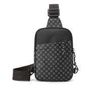 Long Keeper Small Sling Bag Chest Bag Vegan Leather Cross Body Shoulder Bag for Men Women Mini Crossbody Phone Bag Waterproof Travel Outdoor Small Man Bag (Grey #3)