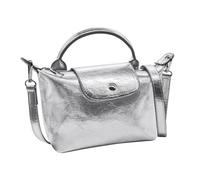Long Keeper Small Women's Cross-body Bags PU Leather Metallic Shoulder Bag Top Handle Hobo Purse Clutch Bag Mini Tote Handbag with Zip for Women Ladies (Metallic Silver)