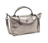 Long Keeper Small Women's Cross-body Bags PU Leather Metallic Shoulder Bag Top Handle Hobo Purse Clutch Bag Mini Tote Handbag with Zip for Women Ladies (Metallic Gun Grey)