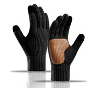 Long Keeper Touchscreen Winter Gloves for Men Women Thermal Warm Gloves Non-Slip Palm Pad, Thick Stretchy Knitted Windproof for Running Cycling Driving (Black)
