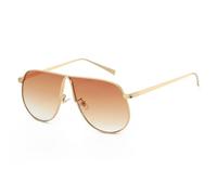 Long Keeper Trendy Oversized Pilot Sunglasses for Women Men Retro Aviation Gold Sunglasses Tinted Metal Sun Glasses Big Frame Vintage Shades UV400 Protection (Gold Frame - Gradient Brown Lens)