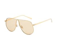 Long Keeper Trendy Oversized Pilot Sunglasses for Women Men Retro Aviation Gold Sunglasses Tinted Metal Sun Glasses Big Frame Vintage Shades UV400 Protection (Gold Frame - Champagne Lens)