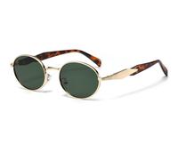 Long Keeper Vintage Metal Oval Sunglasses Womens Mens 90s Retro Round Sunglasses Trendy Slim Oval Sun Glasses UV400 Protection Fashion Shades, 53mm