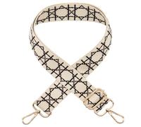 Long Keeper Wide Geometric Bag Strap Retro Adjustable Long Shoulder Strap Replacement Belt Crossbody Handbag Straps Guitar Style Purse Straps for Shoulder Bag (Beige)