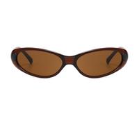 Long Keeper Wrap Around Sunglasses - Women Men Trendy Small Oval Y2K Sunglasses Retro 90s Rave Lightweight Sport Sun Glasses Sunnies UV400 (Brown Brown)