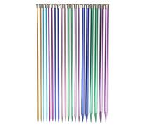 Long Knitting Needles, 10 Pairs Aluminum Knitting Needles Set with Sizes Marked Double Pointed Stick Needle for Knitting Sweater Scarf Socks