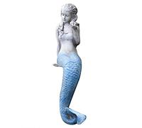 LONG-L Mermaid Garden Statue Decoration | Blue Tailed Mermaid Yard Art,Resin Indoor-Outdoor Sculpture Decor,Gift Idea For Families Friends,A+62CM