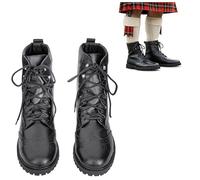 Long Lace up Ghillie Brogues Leather Shoes Scottish Kilt Oxford Boots Highland Novelty Wedding