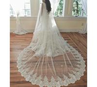 Long Lace Wedding Cape Wedding Bolero White Ivory Bridal Cape Shoulder Veils for Bride Dresses-Ivory-300cm