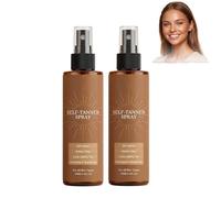 Long-Lasting and Natural Self Tanning Spray 100ml, Gentle Gradual Tan Mist, Hydrating Formula, No Sticky Residue, Full-Body Use for Sun-Kissed Glow, Suitable for All Skin Types (2PCS)