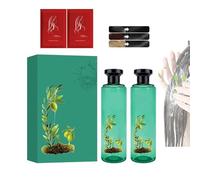 Long-Lasting Botanical Essential Oil Hair Dye, Mild Formula Long Lasting Hair Dye Set, Plant-Based Hairs Color for Gray Coverage, Coloring, Conditioning for All Hairs Types (Dark Brown)