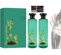 Long-Lasting Botanical Essential Oil Hair Dye, Mild Formula Long Lasting Hair Dye Set, Plant-Based Hair Color for Gray Coverage, Conditioning & Color, for All Hair Types (Dark Brown)