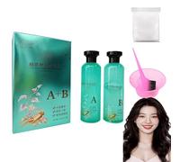 Long-Lasting Botanical Essential Oil Hair Dye, Natural Mild Formula Pack of 2 Hair Colour Set with Tool, Plant-Based Hair Color For Gray Coverage, For Women And Men (Dark tea)