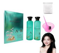 Long-Lasting Botanical Essential Oil Hair Dye, Natural Mild Formula Pack of 2 Hair Colour Set with Tool, Plant-Based Hair Color For Gray Coverage, For Women And Men (Natural Black)