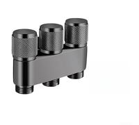 Long Lasting Brass Triple Water Outlet Splitter With Ceramic Core For Laundry Room Appliances Copper Angle Valve With Three Independent Controls Rustproof And Build Silver Tone(F)