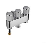 Long Lasting Brass Triple Water Outlet Splitter With Ceramic Core For Laundry Room Appliances Copper Angle Valve With Three Independent Controls Rustproof And Build Silver Tone(D)