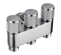 Long Lasting Brass Triple Water Outlet Splitter With Ceramic Core For Laundry Room Appliances Copper Angle Valve With Three Independent Controls Rustproof And Build Silver Tone(A)