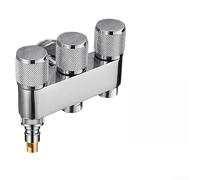 Long Lasting Brass Triple Water Outlet Splitter With Ceramic Core For Laundry Room Appliances Copper Angle Valve With Three Independent Controls Rustproof And Build Silver Tone(C)