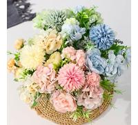 Long Lasting Decorative Flowers Made to Resist Fading in Bright Light or Covered Outdoor Environments (Blue)