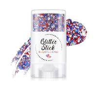 Long Lasting Glitter Stick for Face Body Cosplay Stage | Self-adhesive red white blue glitter gel face glitter cosplay stage long lasting festival makeup