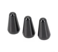 Long-Lasting Guitar Switch Tip for EPI Style Guitars - Metal Pickup Selector Cap 3.5mm Thread Black Gold(3PCS Black)