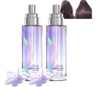 Long-Lasting Lightweight Hair Soft Essential Oil Spray, Fluffy Volumizing Hair Spray,Protein Smoothing Cream, Hair Care Essential Oil Spray, Smooth Frizz And Add Shine,60ml (Purple-2Pcs)